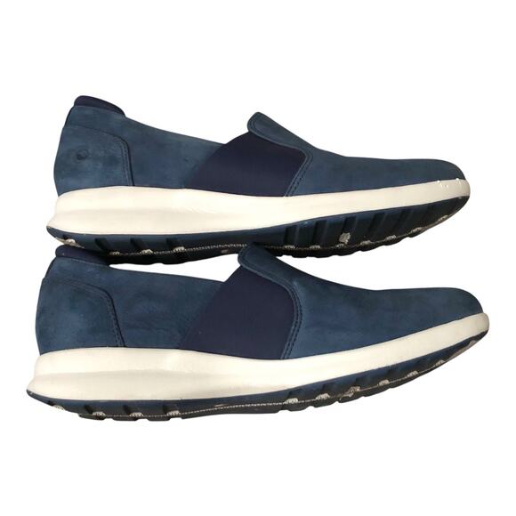 CLARKS Unstructured Womens Size 9 M Blue Un Adorn Leather Slip On Loafers Shoes - Picture 2 of 8